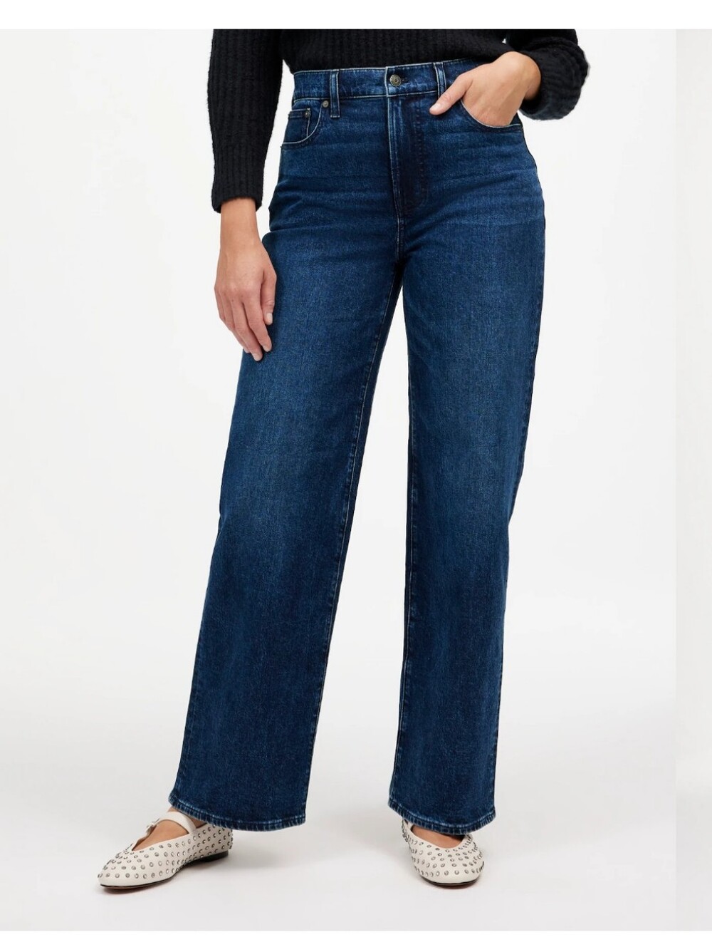 Madewell Dark Blue High-Rise Wide-Leg Jeans
